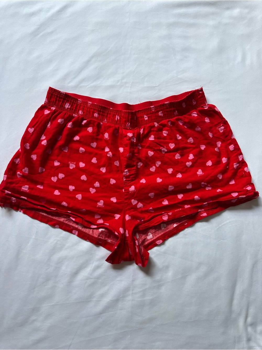 Victoria’s Secret Red Heart-Print Sleep Shorts
